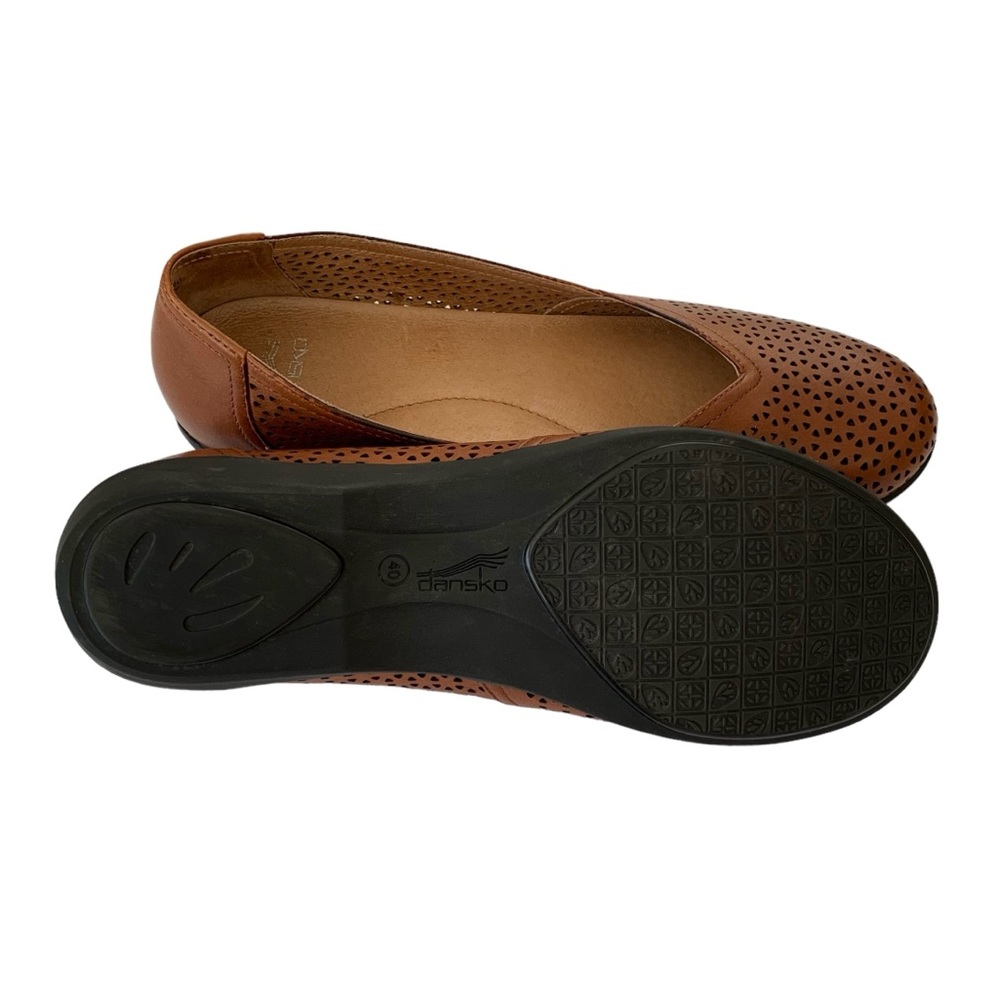Dansko Brown Nappa Leather Perforated Ballet Flat (Beach Coast Cottage Nautical) - Picture 8 of 12